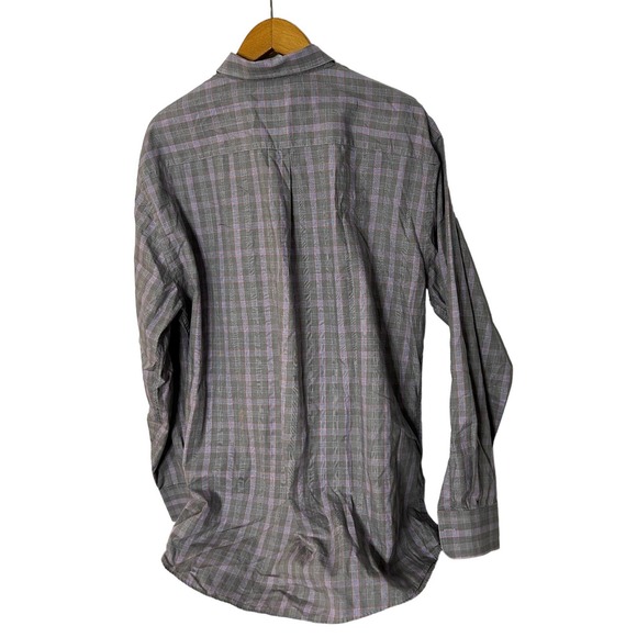 Peter Millar mens XL button front‎ shirt purple/gray - Picture 2 of 2